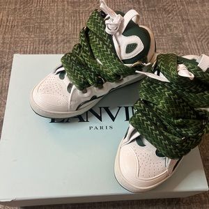 ❌❌❌ SOLD Lanvin Curb Sneakers Men Eu 39 White/Green